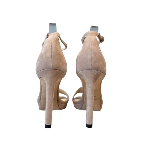 NWOB Jimmy Choo Misty 100 neutral beige Blush Pink Platform High Heel Sandal 38 - Picture 5 of 13